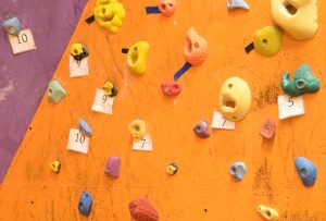 bouldering wall with numbers-1